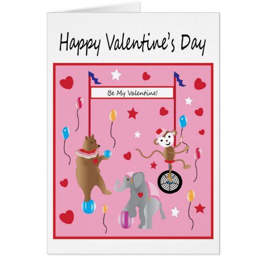 Circus Valentine's Day Wish For Children Card