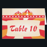 Circus Wedding Table Number Card - Red and Orange<br><div class="desc">Gorgeous and fun circus wedding table number card with the colours of red and orange. The top of the card has a set of circus tents. It's a very fun and whimsical invitation that is great for a circus or carnival theme. Please email me at jen@designsbynyxxie.com if you have any...</div>