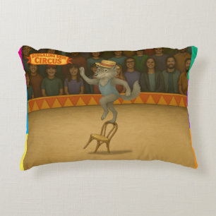 Circus wolf accent pillow