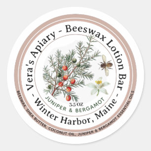 Cire d'abeille Lotion Bar Étiquette