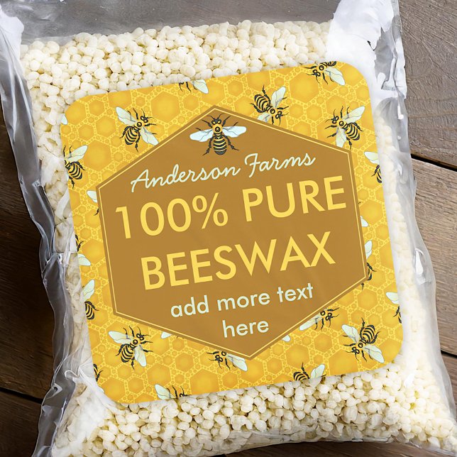 Cire d'abeille personnalisée Étiquette abeilles et (Créateur téléchargé)