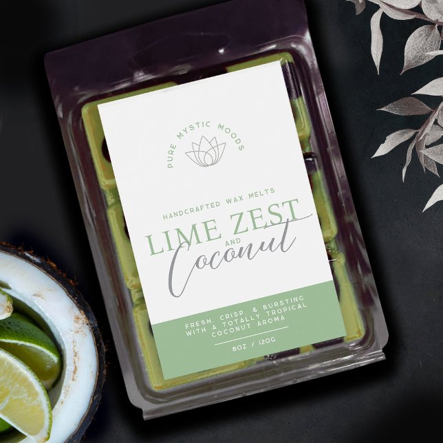 Cire verte et cire de coco fond produit étiquettes (Créateur téléchargé)