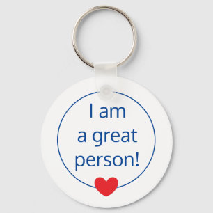 Cirle & Heart:  Self-affirming Keychain