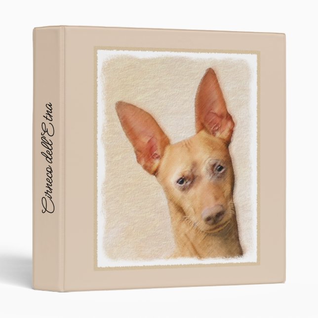 Cirneco dell’Etna Painting - Cute Original Dog Art Binder (Front/Spine)