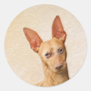 Cirneco dell’Etna Painting - Cute Original Dog Art Classic Round Sticker