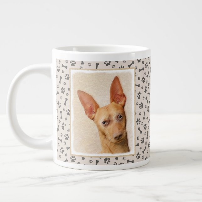 Cirneco dell’Etna Painting - Cute Original Dog Art Large Coffee Mug (Left)