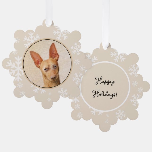 Cirneco dell’Etna Painting - Cute Original Dog Art Ornament Card (Front/Back)