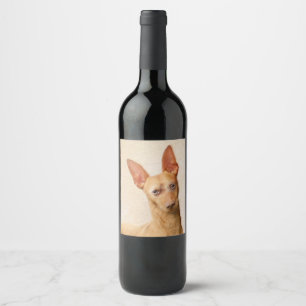 Cirneco dell’Etna Painting - Cute Original Dog Art Wine Label