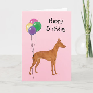 Cirneco dell'Etna, Birthday Balloons Card