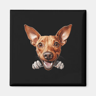 Cirneco dellEtna Dog Mom Dad Peeking Puppy Magnet