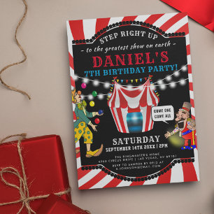 Cirque Amusant pour Enfants Invitation Anniversa