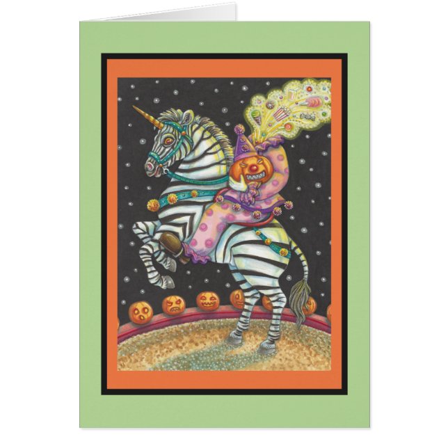 CIRQUE DE COUCHER SUR UNICORN ZEBRA V CARD (Devant)
