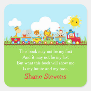 Cirque de train d'animaux mignons Autocollant de p