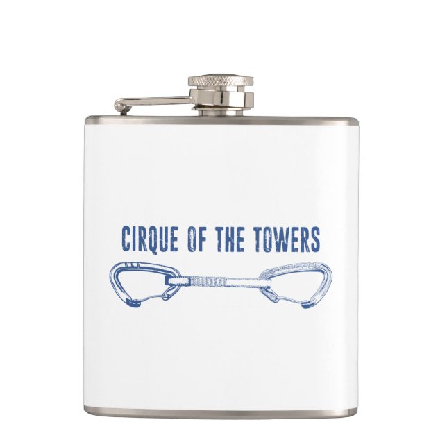 Cirque Of The Towers Climbing Quickdraw Hip Flask (Front)