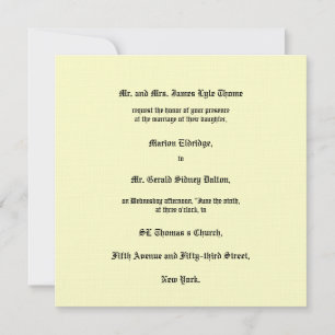 Cirque victorienne Faire-part de mariage de 1905