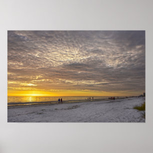 Cirrocumulus Clouds at Fort Myers Beach Sunset Poster