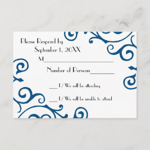 Cirrus Ivory (Blue) RSVP Card