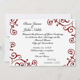 Cirrus Ivory (rouge) Faire-part de mariage
