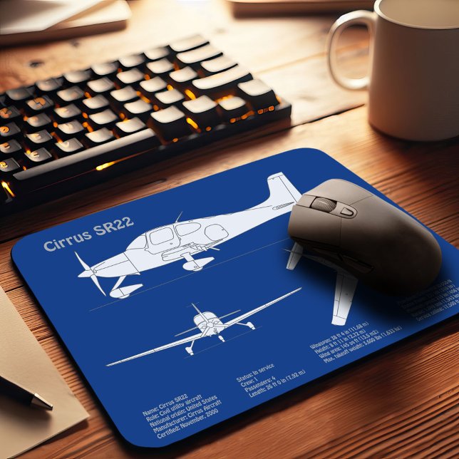 Cirrus SR22 - Airplane Blueprint Drawing Plans ABD Mouse Pad (Creator Uploaded)