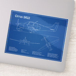 Cirrus SR22 - Airplane Blueprint Drawing Plans AD