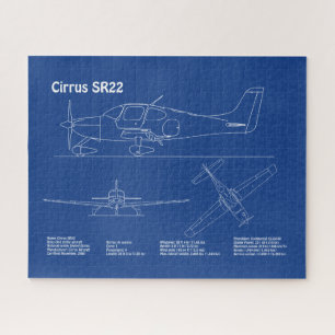 Cirrus SR22 - Airplane Blueprint Drawing Plans AD Jigsaw Puzzle