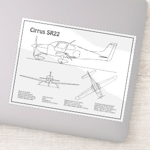 Cirrus SR22 - Airplane Blueprint Drawing Plans BD
