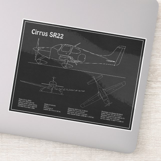 Cirrus SR22 - Airplane Blueprint Drawing Plans PD (Detail)