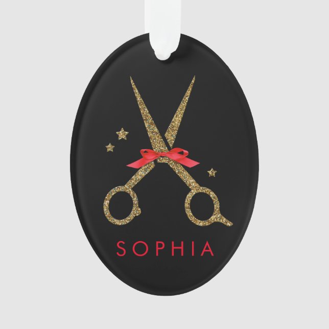 Ciseaux à parties scintillant dorée - Coiffeur de  (devant)