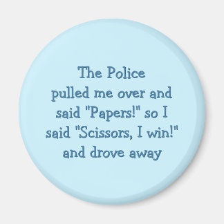 Ciseaux de papier de la police Drôle Aimant frigo