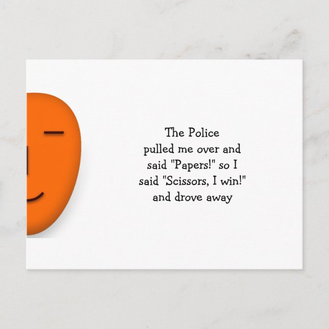 Ciseaux de papier de police - Envoyer une carte po (Devant)