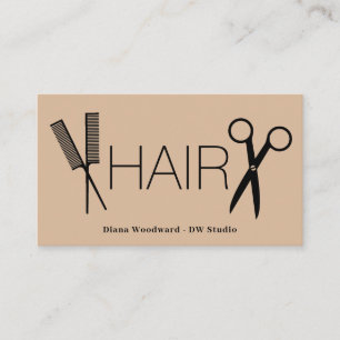 Ciseaux peigne beige Carte de visite