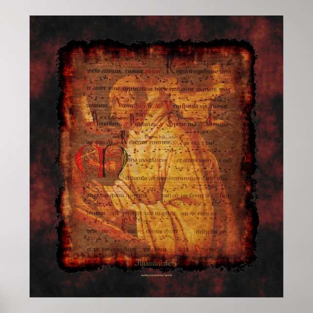 Cistercian Monk & Sacred Music Religious Art Print (Front)