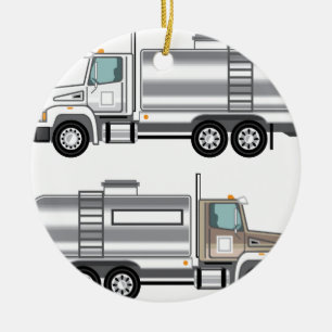 Cistern Truck Liquid Cargo Ceramic Ornament
