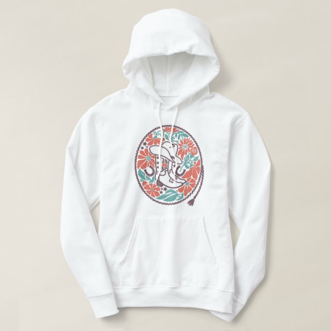 CISV Austin Cowboy Hat, Boots, & Decorative Skull Hoodie (Design Front)