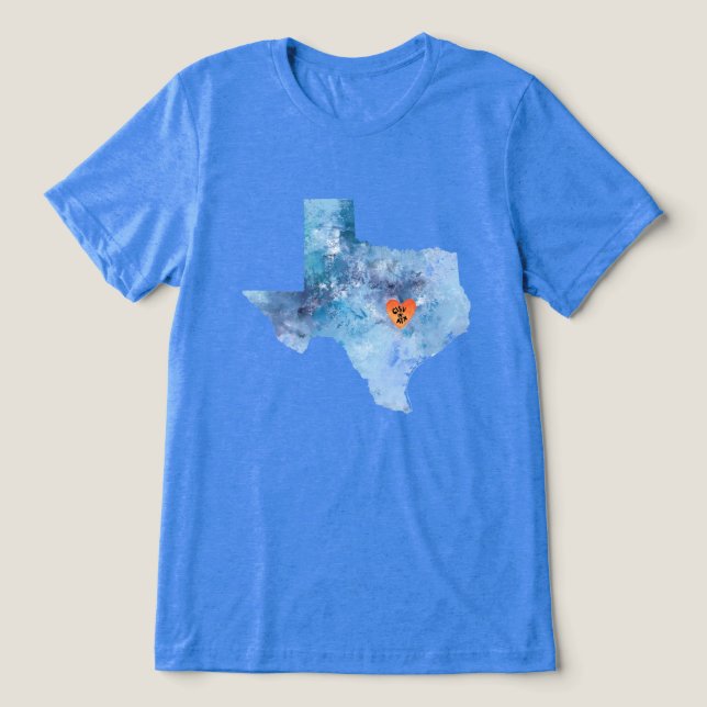 CISV Austin Heart of Texas Men's T-Shirt Tri-Blend Shirt (Design Front)