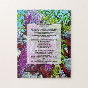 cita bíblica de David Psalm 23 Jigsaw Puzzle