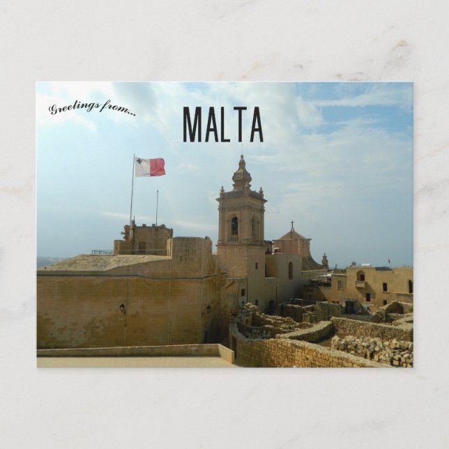 Citadel of Victoria Gozo Island Malta Postcard (Front)