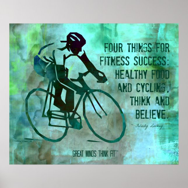 Citation à vélo et affiche de remise en forme (Devant)