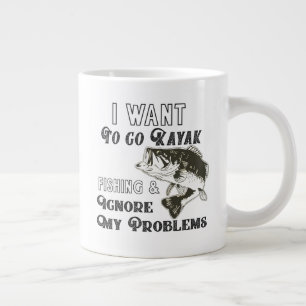 Citation amusante de pêche de Kayak Mug
