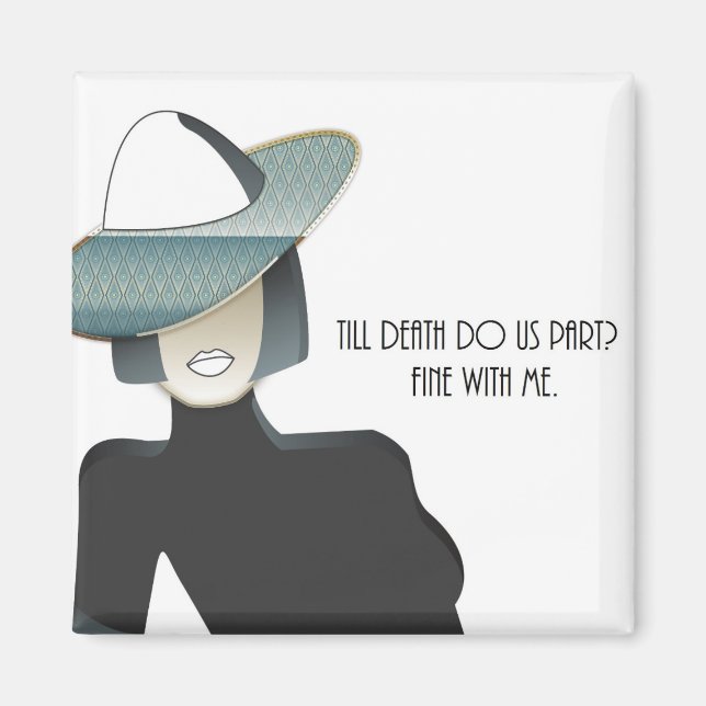Citation Amusante Divorce Art Déco Lady Magnet (Devant)