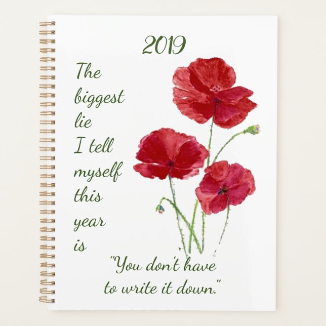 Citation amusante Écrivez-la sur Red Poppy Flower (Devant)