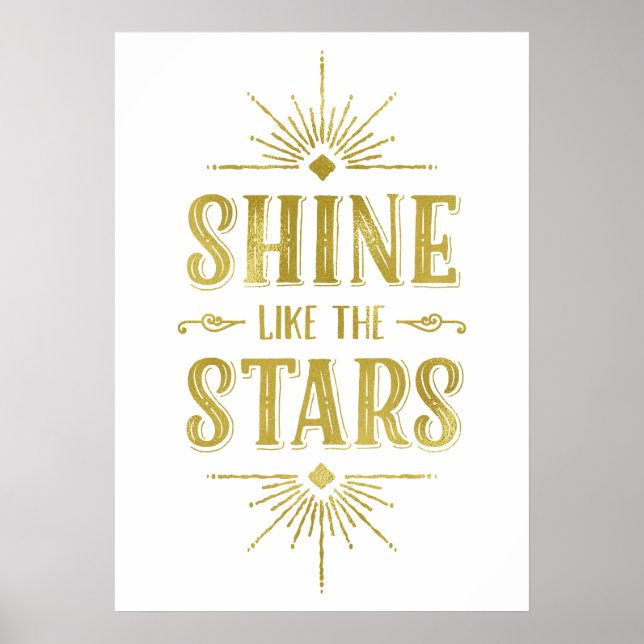 Citation Art Déco | Typographie Faux Gold (Devant)