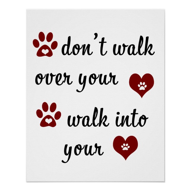 Citation Coeur Paw Poster brillant (Devant)