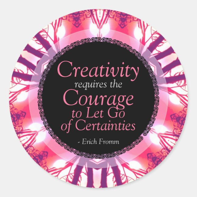 Citation Courage Créativité Autocollant d'art pers (Devant)