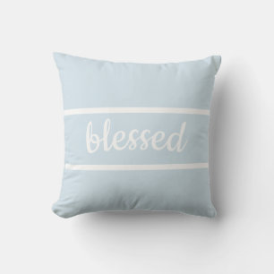 citation coussin bleu et blanc avec béni