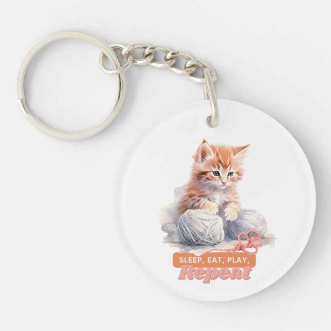 Citation Cute Kitten "Sommeil, Mange, Joue, Répète (Devant)