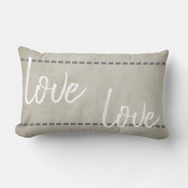citation d'amour coussin style rustique chic gris  (Recto)