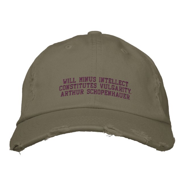 Citation d'Arthur Schopenhauer - CASQUETTE (Devant)