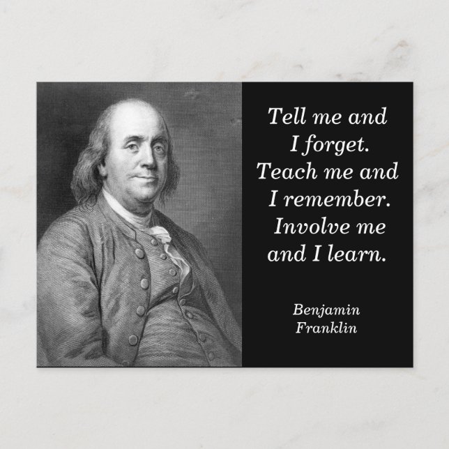 Citation de Ben Franklin - Carte postale (Devant)