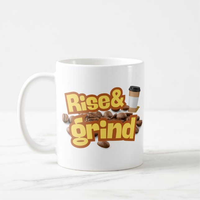 Citation de café fuuny pour monter et moudre Mug (Gauche)
